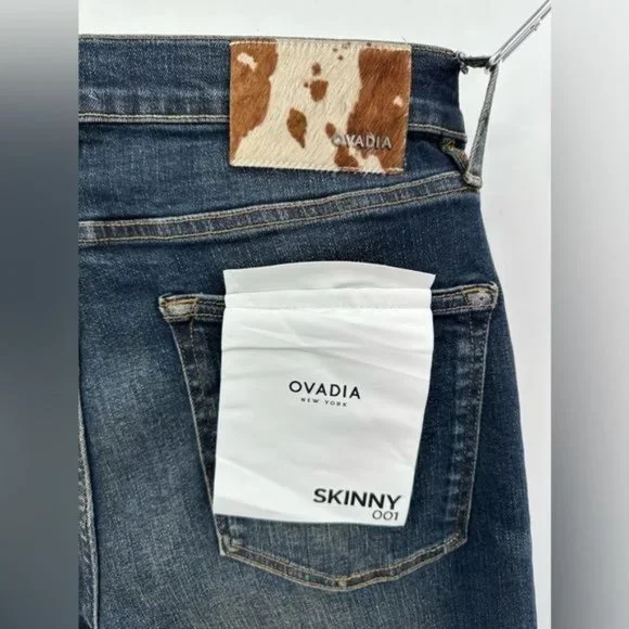 Ovadia New York 001 Skinny Dark Wash Blue Jeans Size 34x33 $250 NWT (A4) - Picture 4 of 11